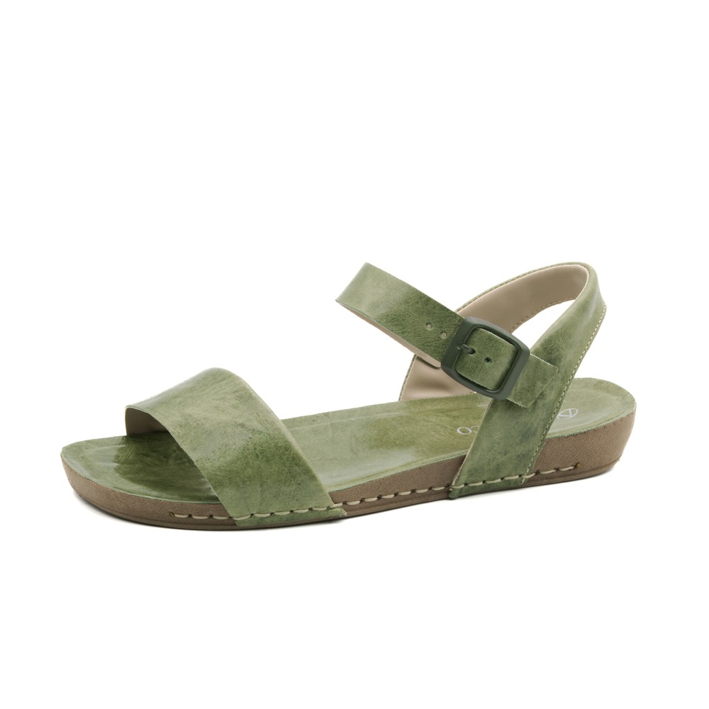 Sandália Flatform Goa em Couro Crush Mist - 14277CM Sandália Flatform Goa em Couro Crush Mist - 14277CM