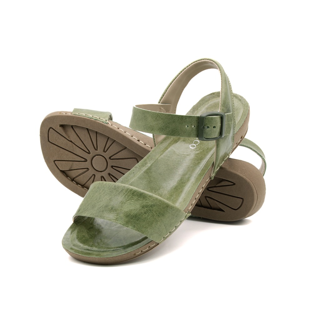 Sandália Flatform Goa em Couro Crush Mist - 14277CM Sandália Flatform Goa em Couro Crush Mist - 14277CM