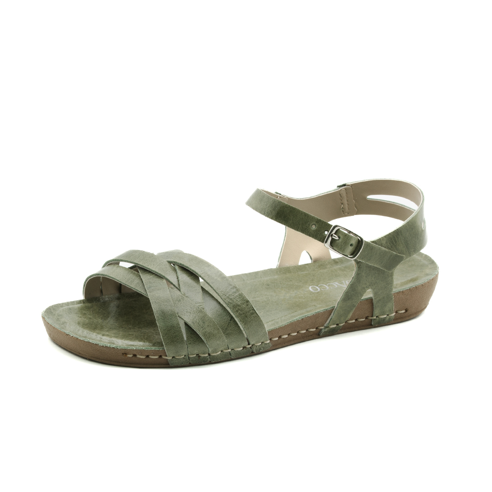 Sandália Flatform Goa em Couro Crush Mist - 14297CM Sandália Flatform Goa em Couro Crush Mist - 14297CM