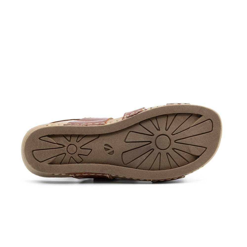 Sandália Flatform Goa em Couro Crush Rust - 14269CR
