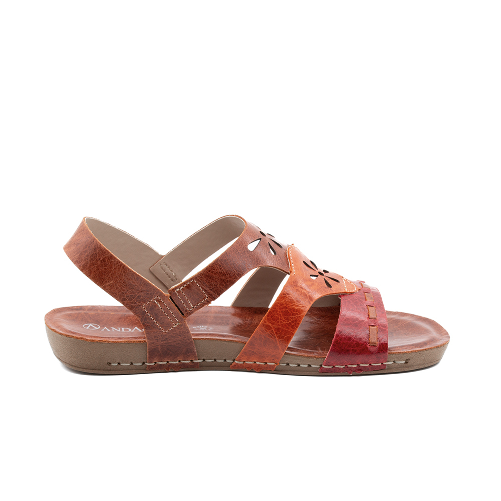 Sandália Flatform Goa em Couro Crush Rust - 14290CR