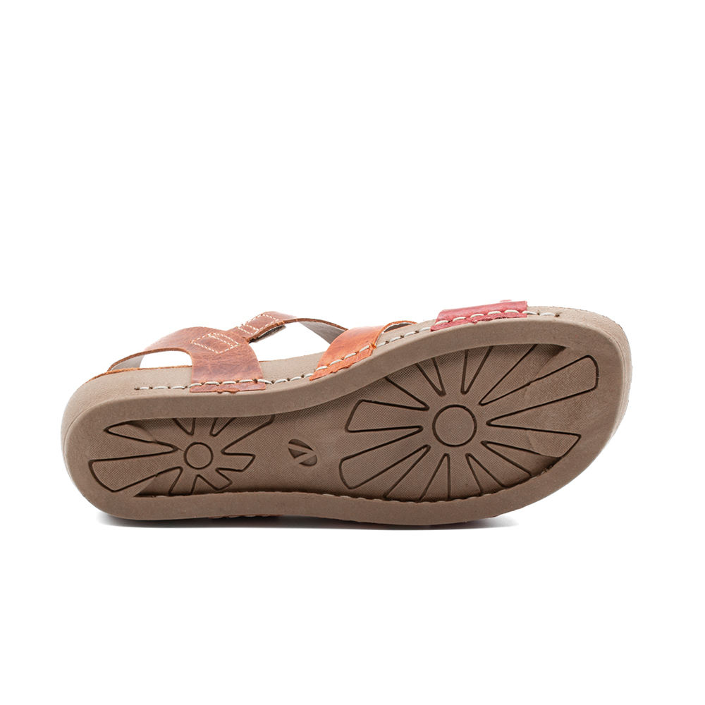 Sandália Flatform Goa em Couro Crush Rust - 14290CR