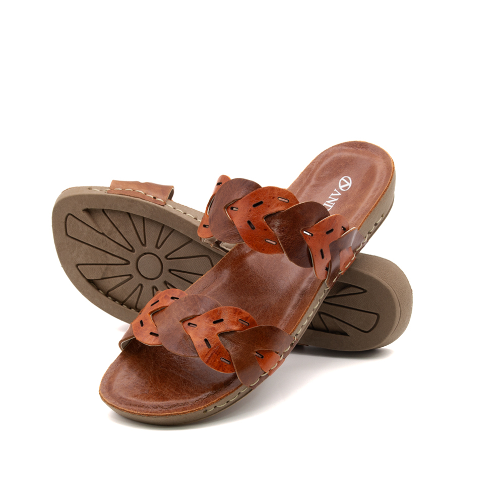 Sandália Flatform Goa em Couro Crush Rust - 14303CR
