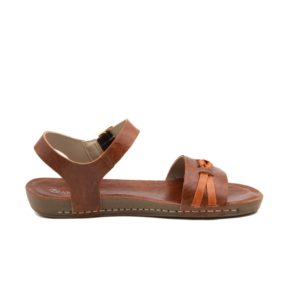 Sandália Flatform Goa em Couro Crush Rust - 14304CR