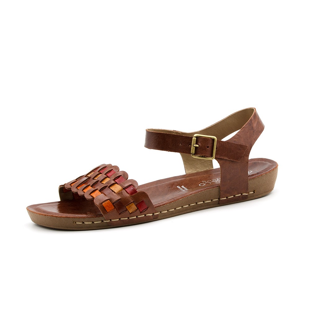 Sandália Flatform Goa em Couro Crush Sépia - 14241CS