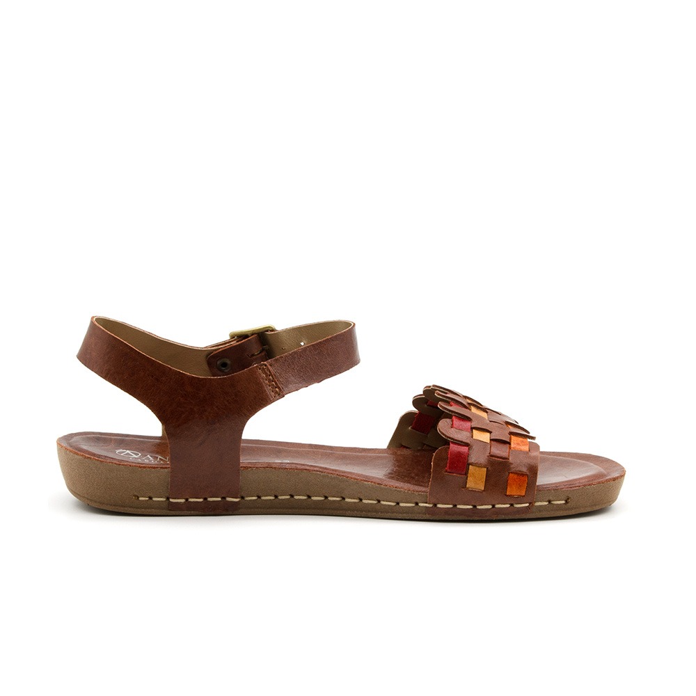 Sandália Flatform Goa em Couro Crush Sépia - 14241CS