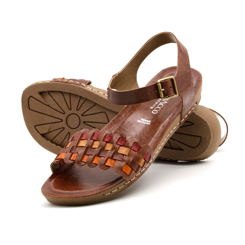 Sandália Flatform Goa em Couro Crush Sépia - 14241CS