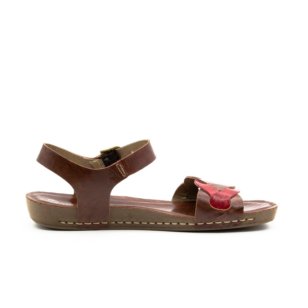 Sandália Flatform Goa em Couro Crush Sépia Rosso - 14271CS