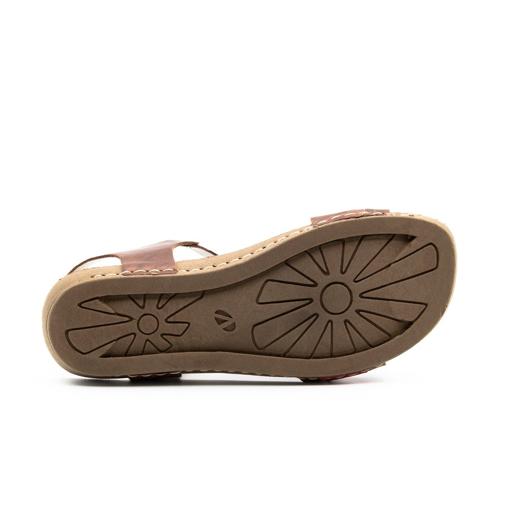 Sandália Flatform Goa em Couro Crush Sépia Rosso - 14271CS