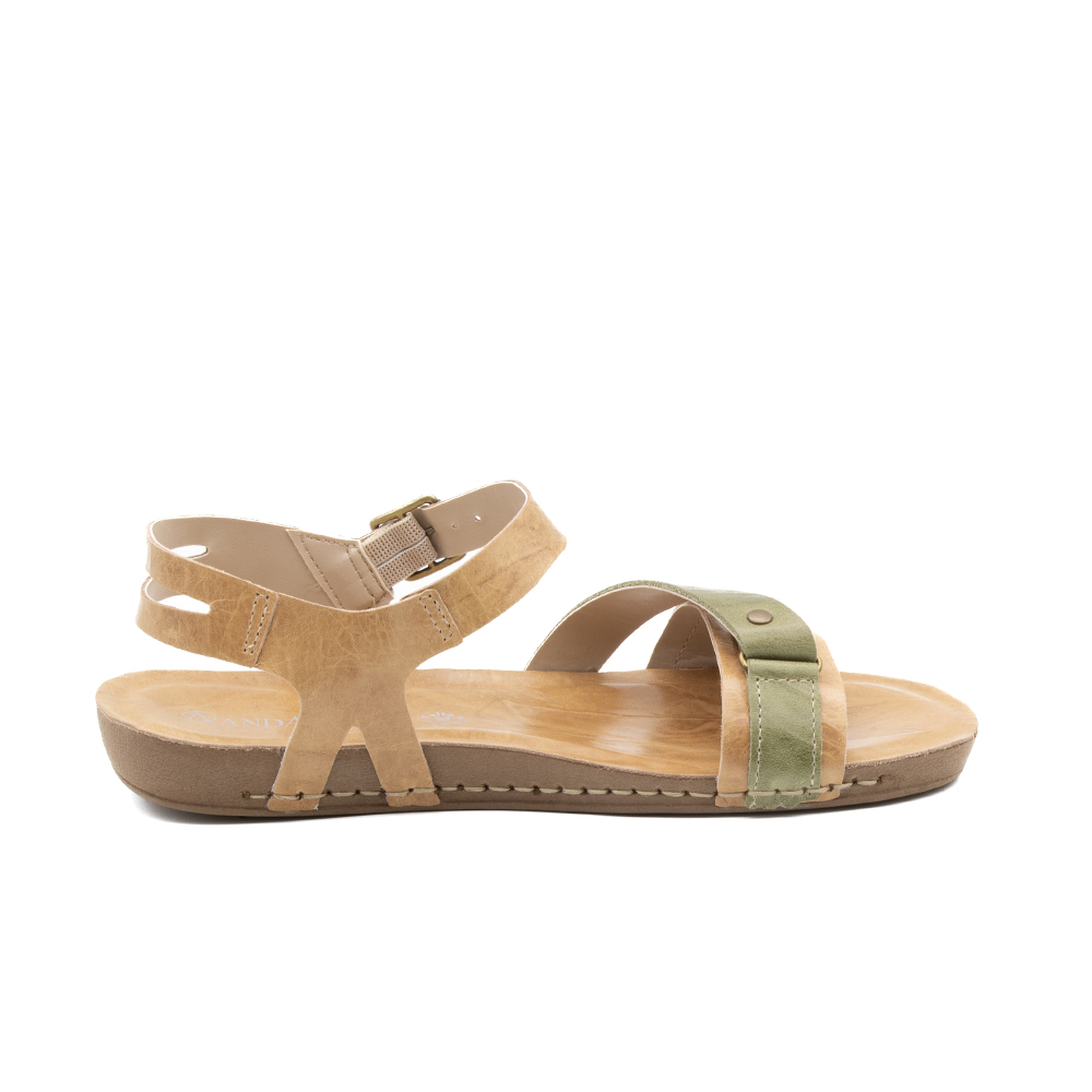 Sandália Flatform Goa em Couro Crush Tapioca - 14293CT