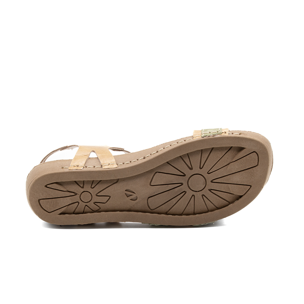 Sandália Flatform Goa em Couro Crush Tapioca - 14293CT