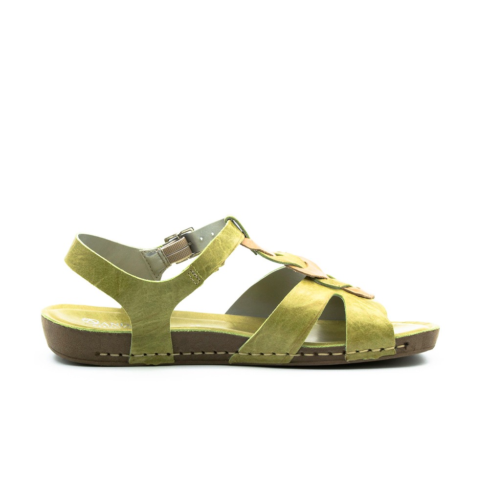 Sandália Flatform Goa em Couro Crush Verde - 14270CV