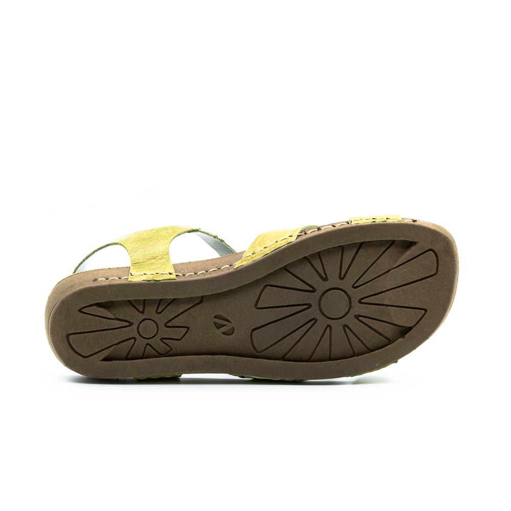 Sandália Flatform Goa em Couro Crush Verde - 14270CV