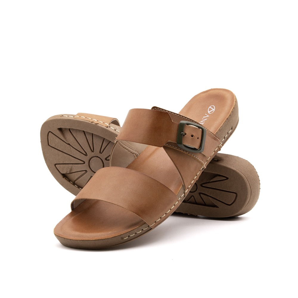 Sandália Flatform Goa em Couro Gales Camel - 14283GC