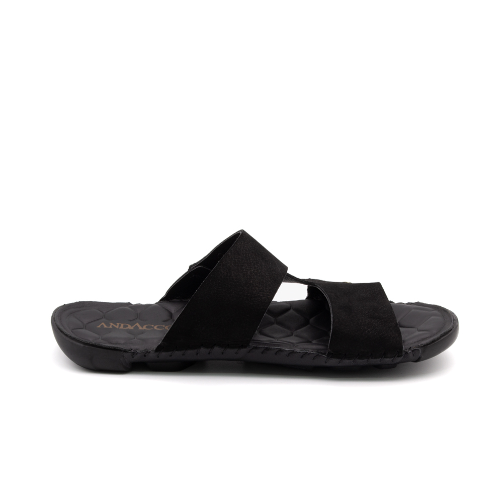 Sandália Masculina Mali em Couro Vertigo Preta - 7322VP