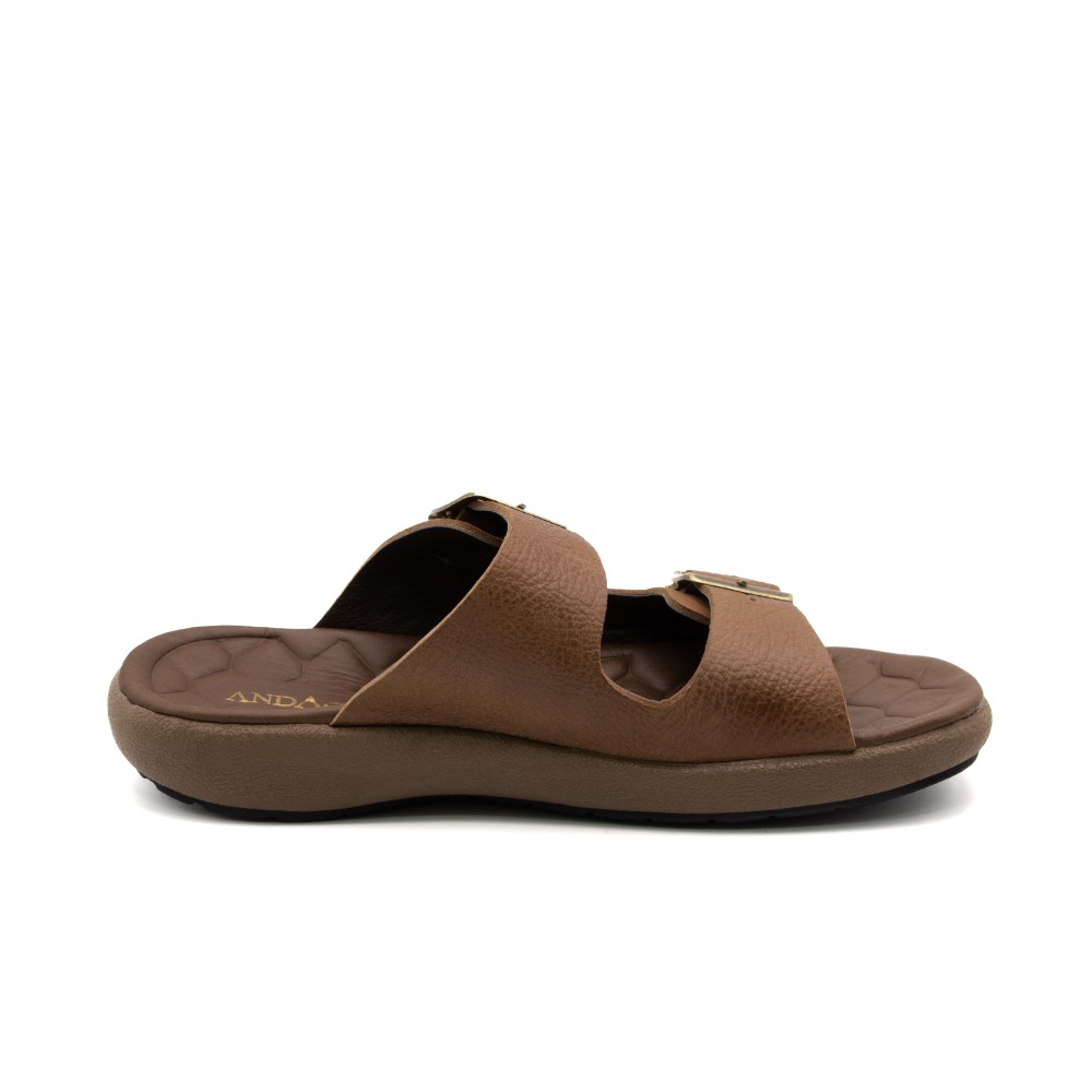 Sandália Masculina Massai em Couro Senna Camel - 5302SC