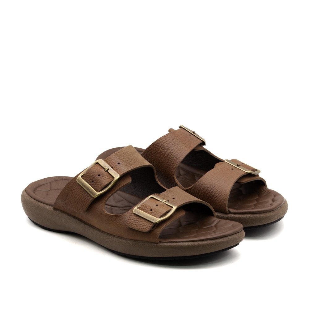 Sandália Masculina Massai em Couro Senna Camel - 5302SC