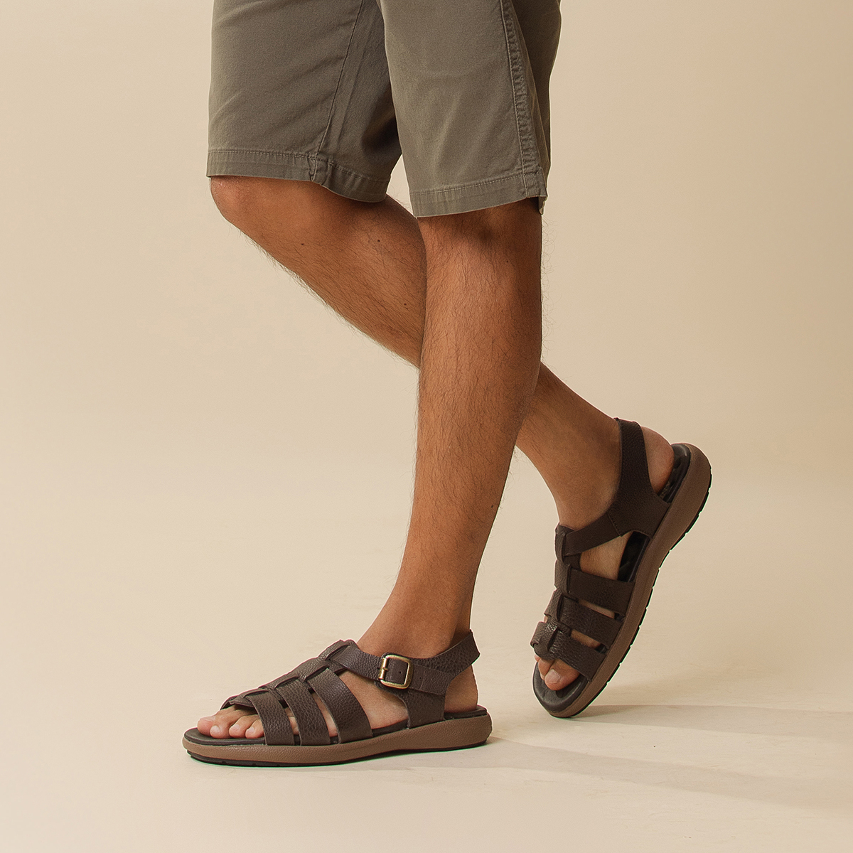 Sandália Masculina Massai em Couro Senna Coffee - 5304SC