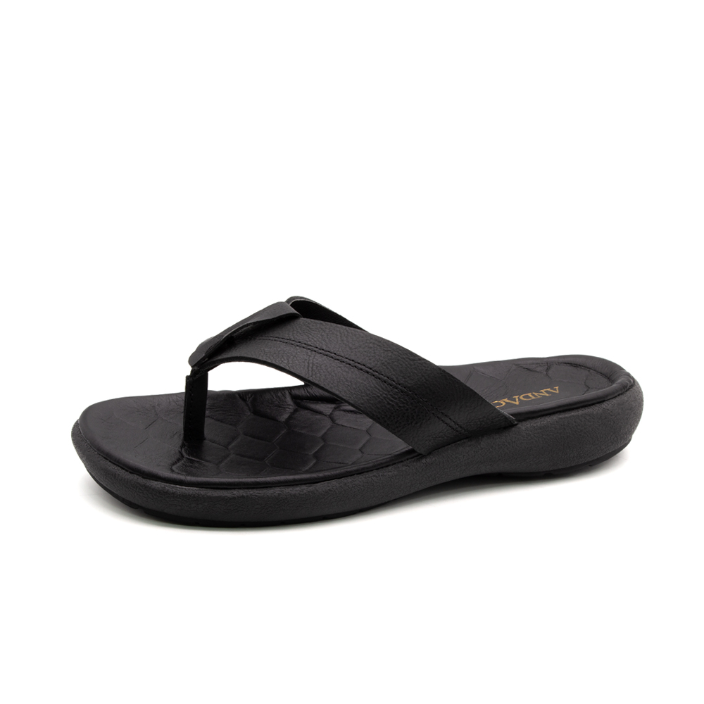 Sandália Masculina Massai em Couro Senna Preto - 5300SP Sandália Masculina Massai em Couro Senna Preto - 5300SP