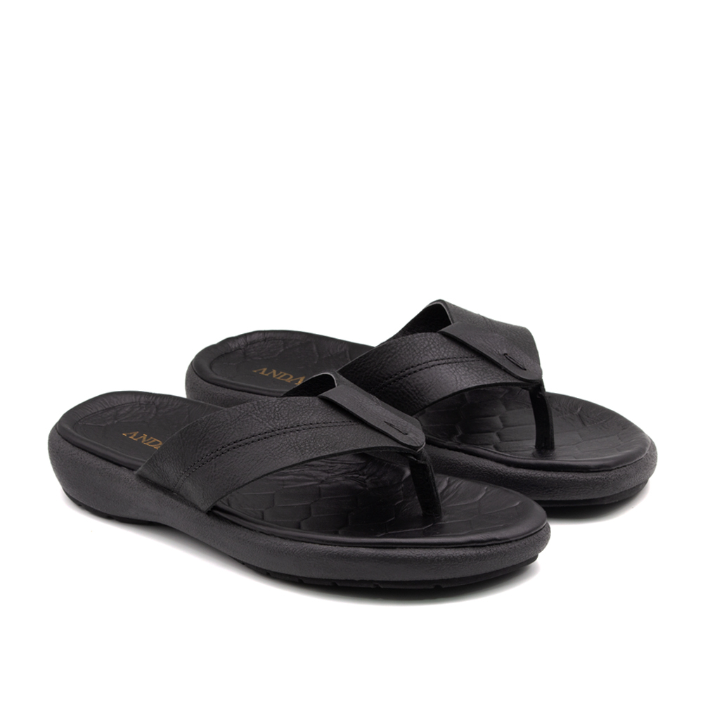 Sandália Masculina Massai em Couro Senna Preto - 5300SP