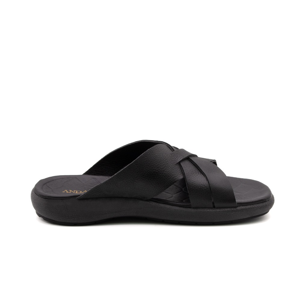 Sandália Masculina Massai em Couro Senna Preto - 5301SP