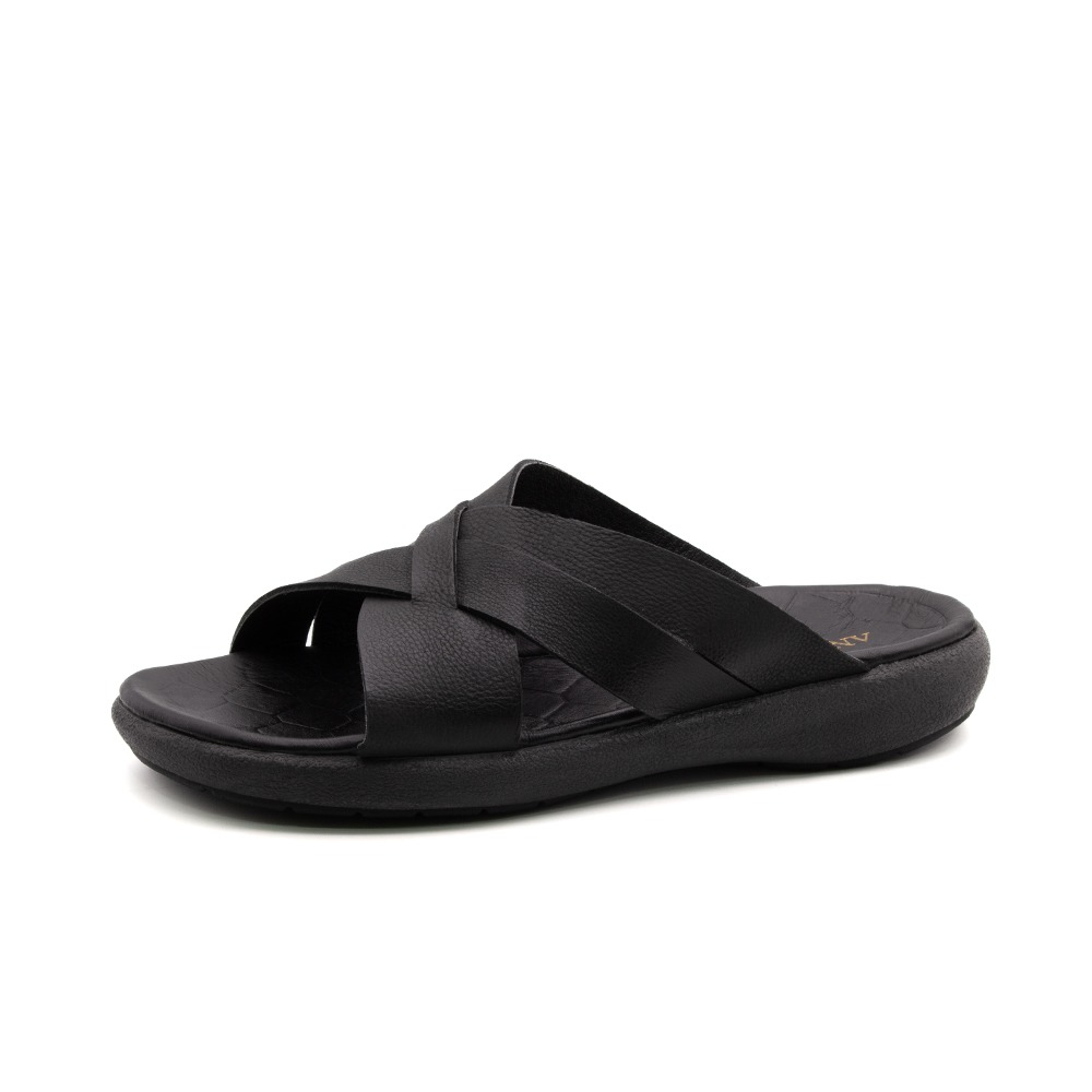 Sandália Masculina Massai em Couro Senna Preto - 5301SP