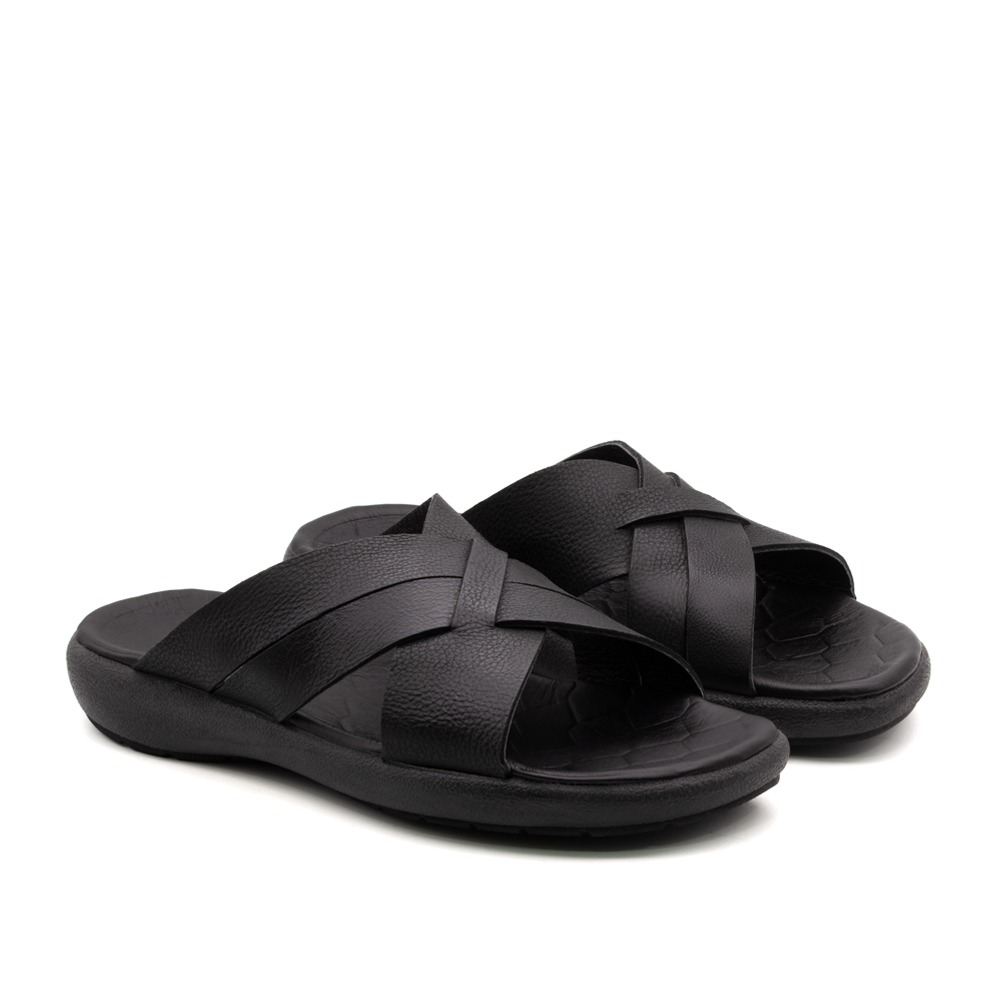 Sandália Masculina Massai em Couro Senna Preto - 5301SP