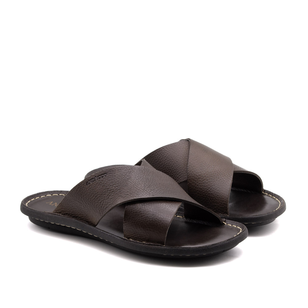 Sandália Masculina Soul em Couro Senna Coffee - 8858SC