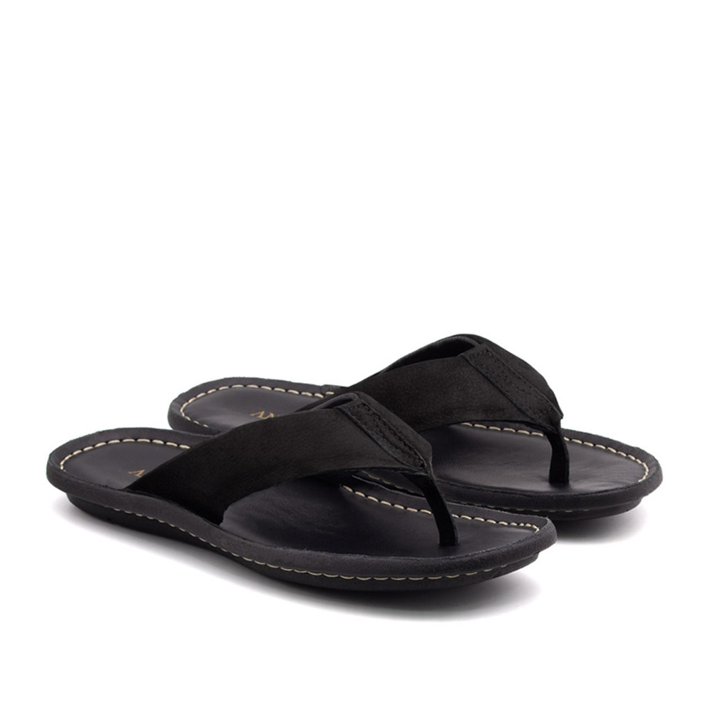 Sandália Masculina Soul em Couro Vertigo Preto - 8857VP