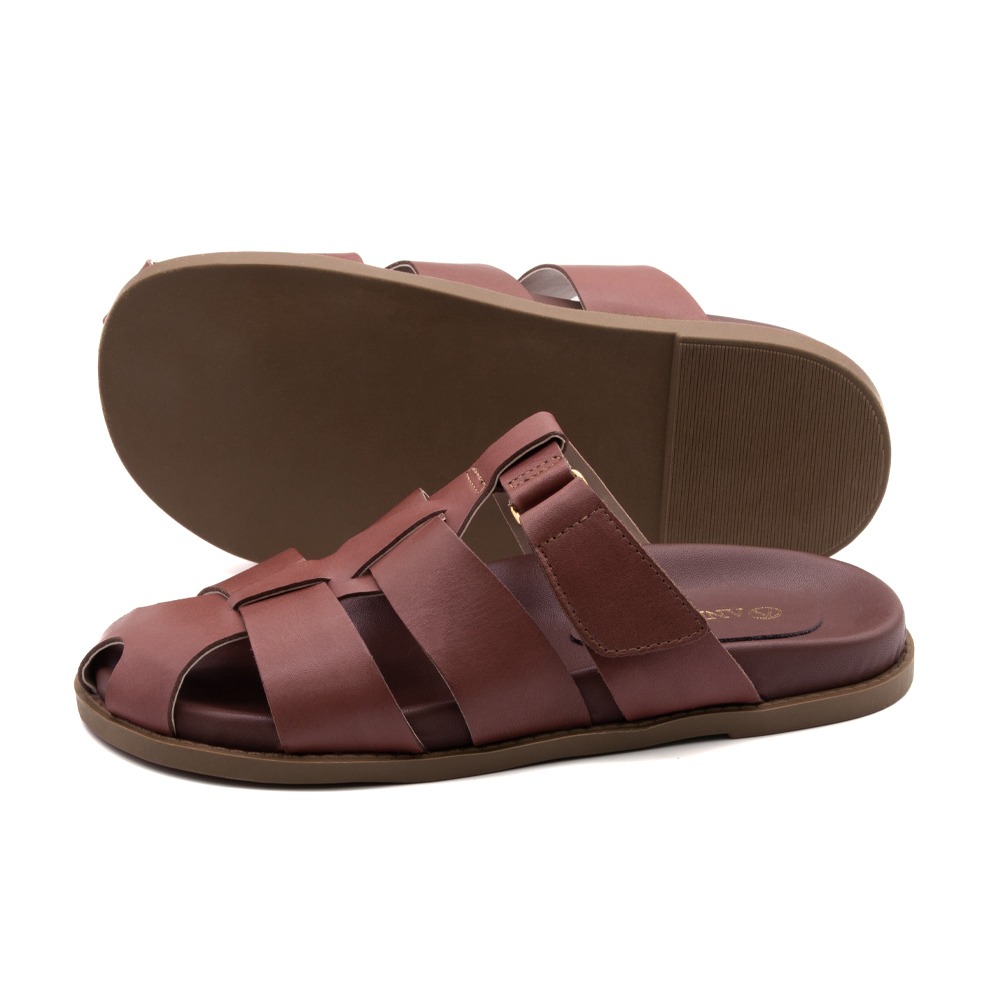 Sandália Papete Sara em Couro Bravvo Mocca - 11113BM