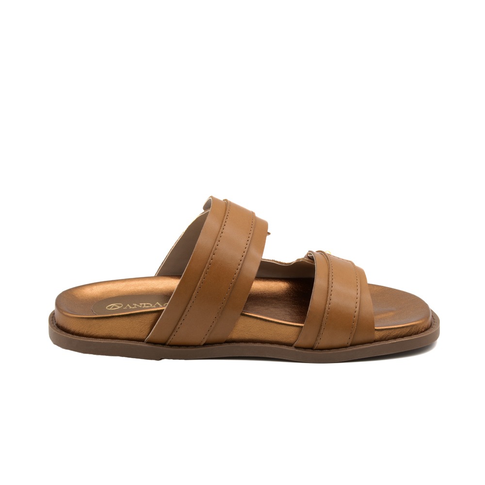 Sandália Papete Sara em Couro Bravvo Tan - 11114BT