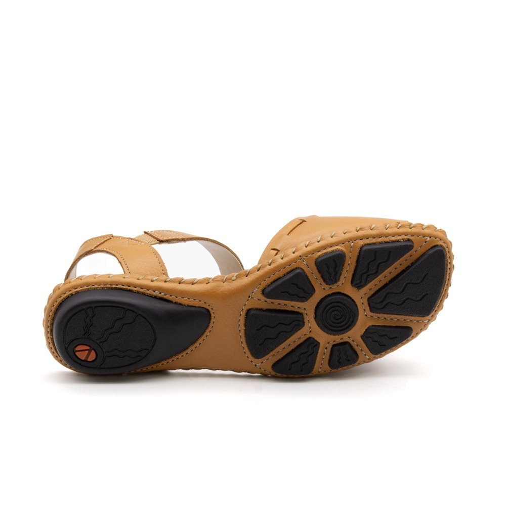 Sandália Rasteira Jade em Couro Alfa Camel - 12352AC Sandália Rasteira Jade em Couro Alfa Camel - 12352AC