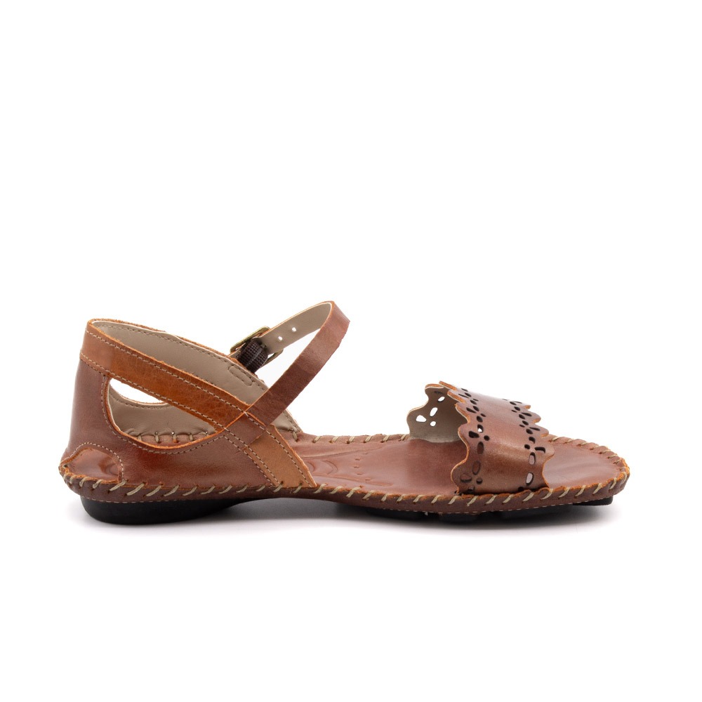 Sandália Rasteira Jade em Couro Alure Bourbon - 12397AB Sandália Rasteira Jade em Couro Alure Bourbon - 12397AB