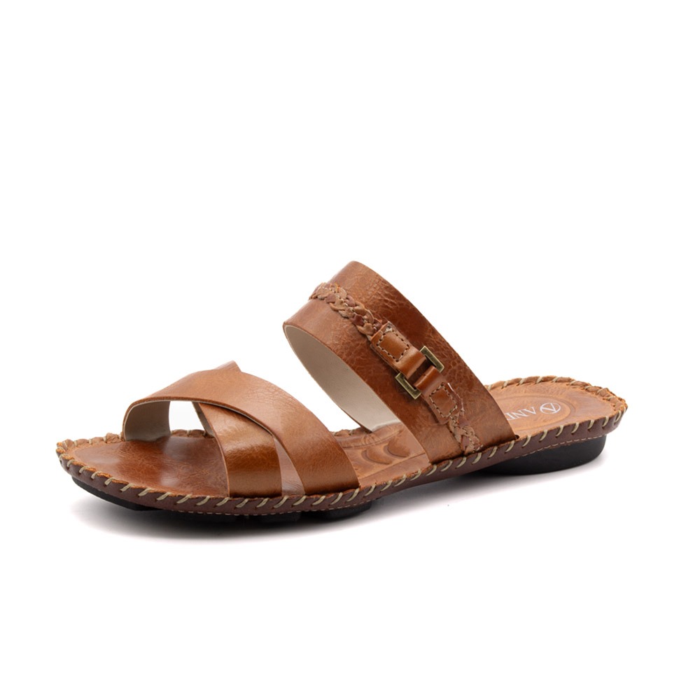 Sandália Rasteira Jade em Couro Alure Cobre - 12405AC Sandália Rasteira Jade em Couro Alure Cobre - 12405AC