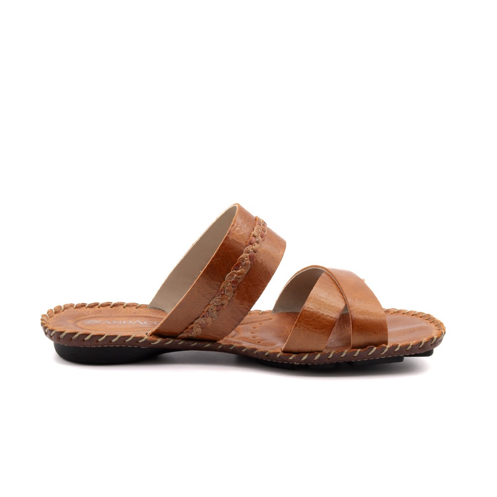 Sandália Rasteira Jade em Couro Alure Cobre - 12405AC Sandália Rasteira Jade em Couro Alure Cobre - 12405AC