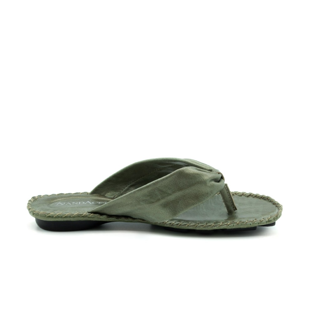 Sandália Rasteira Jade em Couro Alure Lago - 12404AL