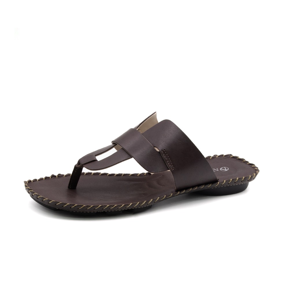 Sandália Rasteira Jade em Couro Bravvo Tabaco - 12410BT Sandália Rasteira Jade em Couro Bravvo Tabaco - 12410BT