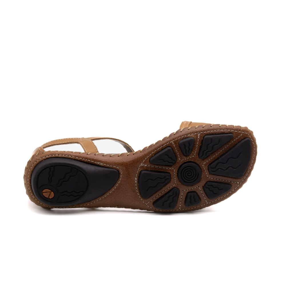 Sandália Rasteira Jade em Couro Bravvo Tan - 12414BT