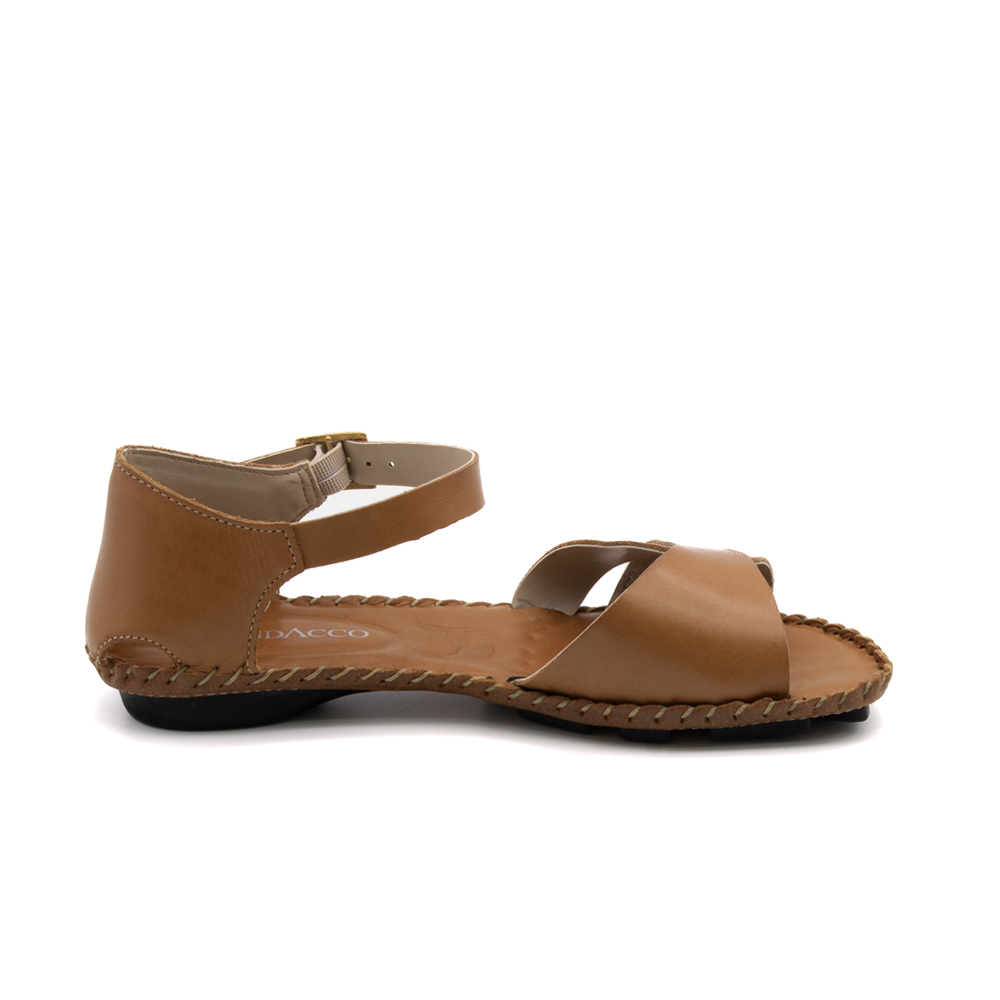 Sandália Rasteira Jade em Couro Bravvo Tan - 12415BT Sandália Rasteira Jade em Couro Bravvo Tan - 12415BT