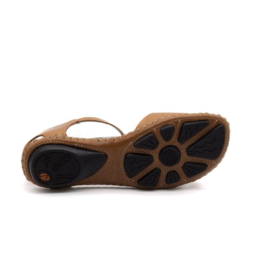 Sandália Rasteira Jade em Couro Bravvo Tan - 12415BT Sandália Rasteira Jade em Couro Bravvo Tan - 12415BT