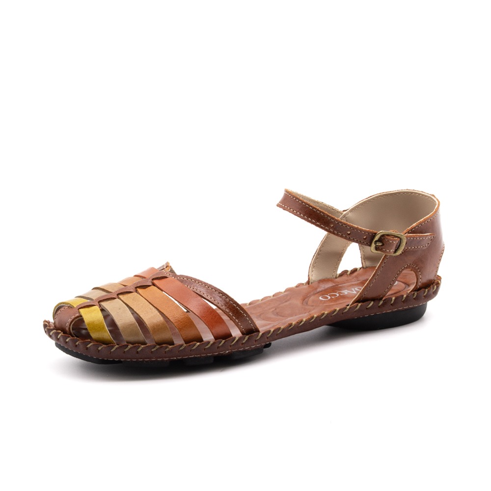 Sandália Rasteira Jade em Couro Crush Rust - 1219CRU Sandália Rasteira Jade em Couro Crush Rust - 1219CRU