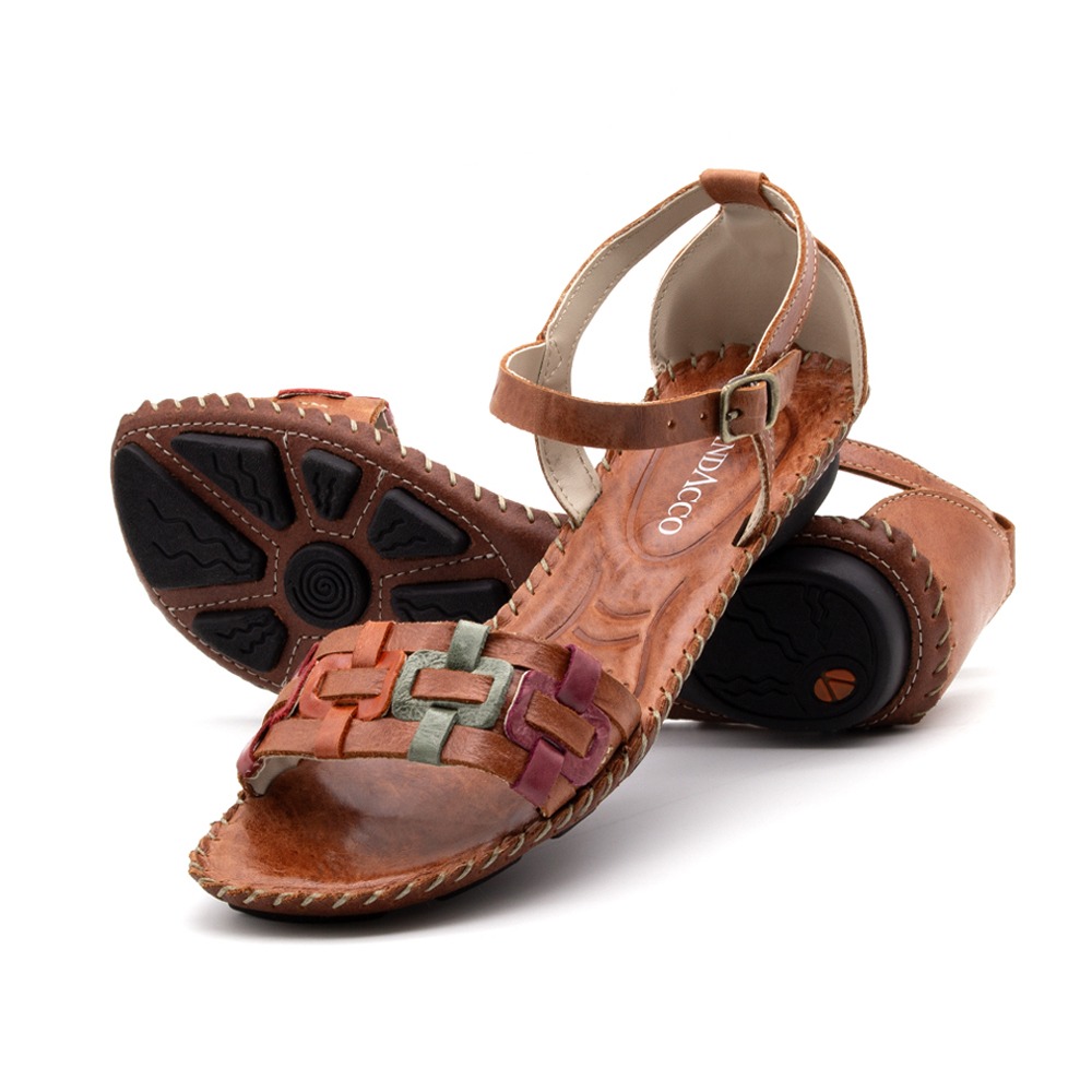Sandália Rasteira Jade em Couro Crush Rust - 12374CR Sandália Rasteira Jade em Couro Crush Rust - 12374CR