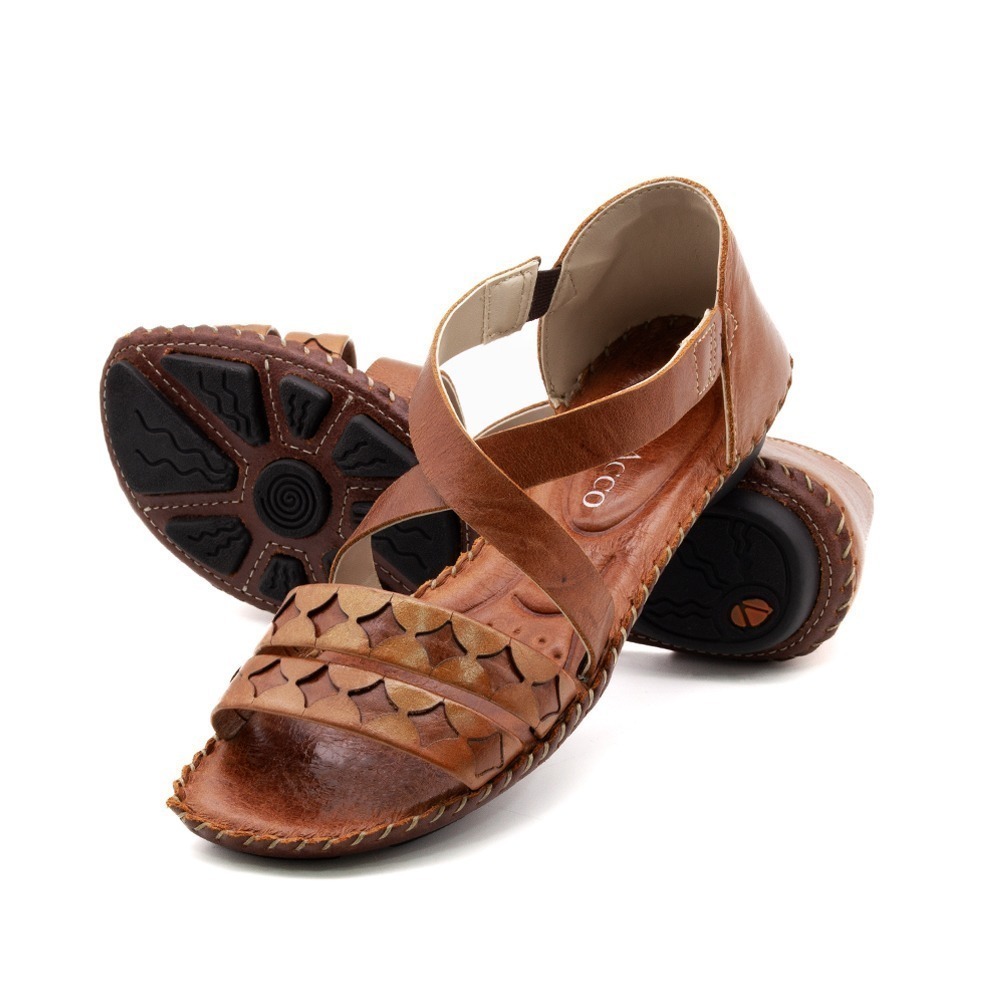 Sandália Rasteira Jade em Couro Crush Rust - 12380CR