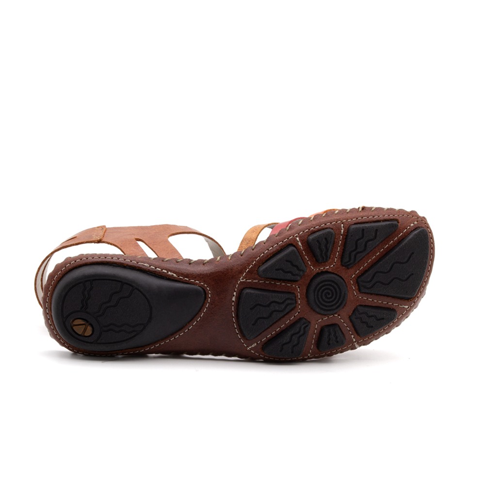 Sandália Rasteira Jade em Couro Crush Rust - 12382CR Sandália Rasteira Jade em Couro Crush Rust - 12382CR