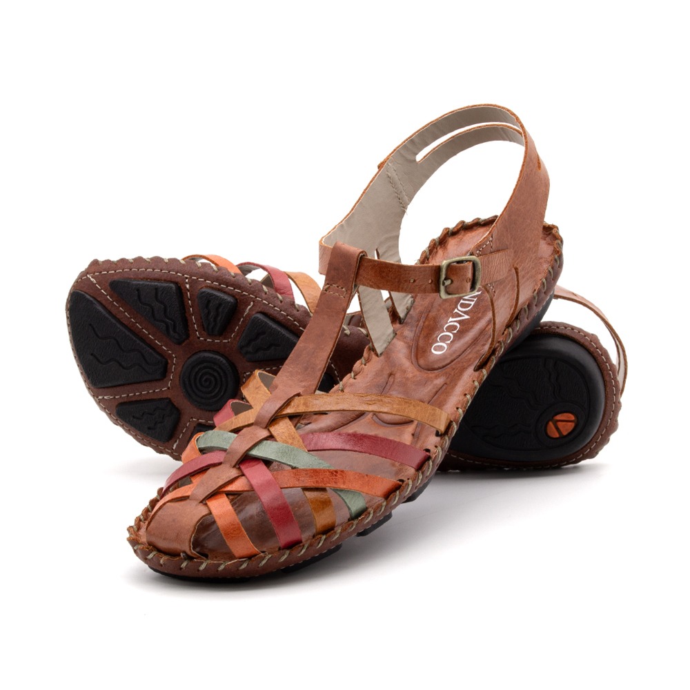 Sandália Rasteira Jade em Couro Crush Rust - 12382CR Sandália Rasteira Jade em Couro Crush Rust - 12382CR