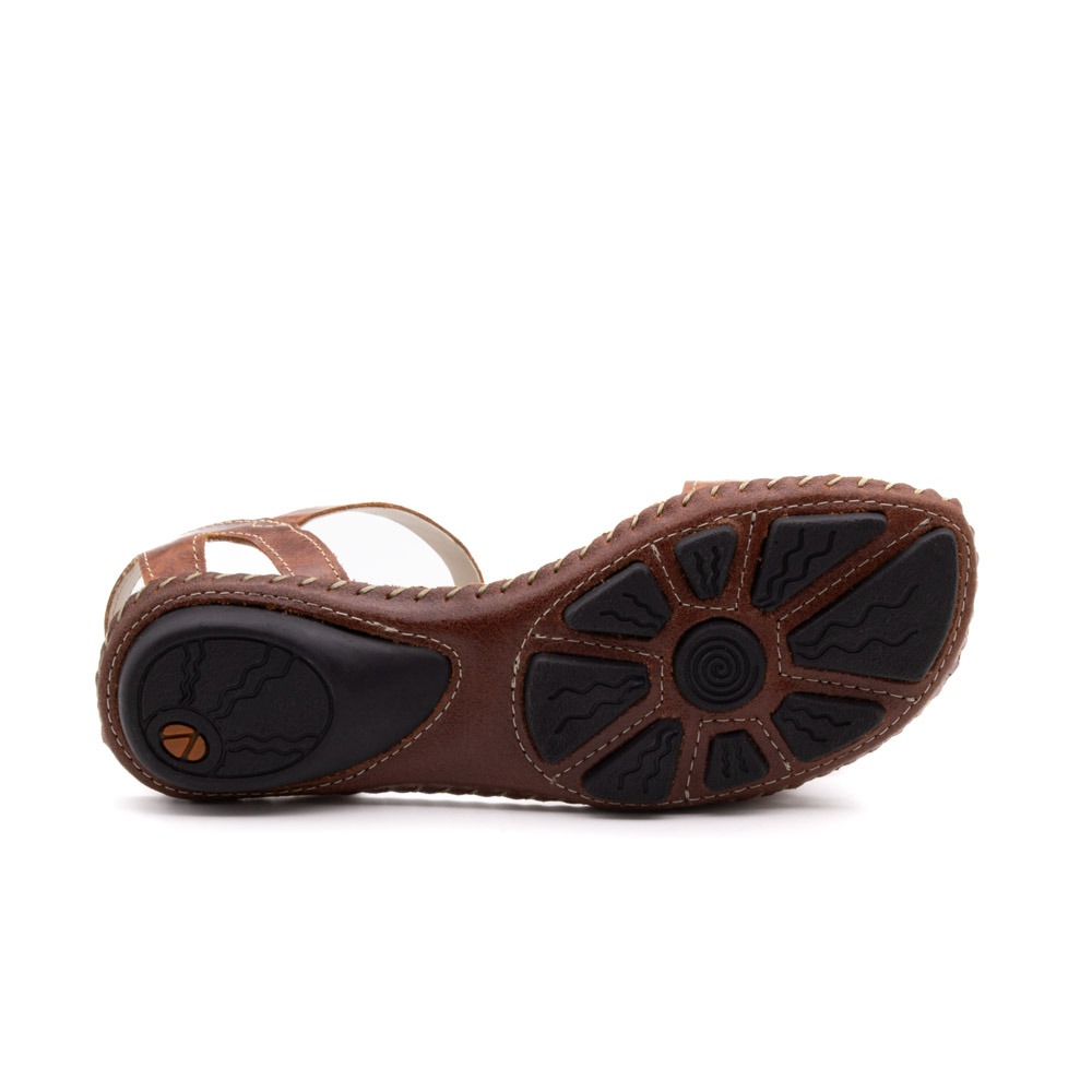 Sandália Rasteira Jade em Couro Crush Rust - 12399CR Sandália Rasteira Jade em Couro Crush Rust - 12399CR