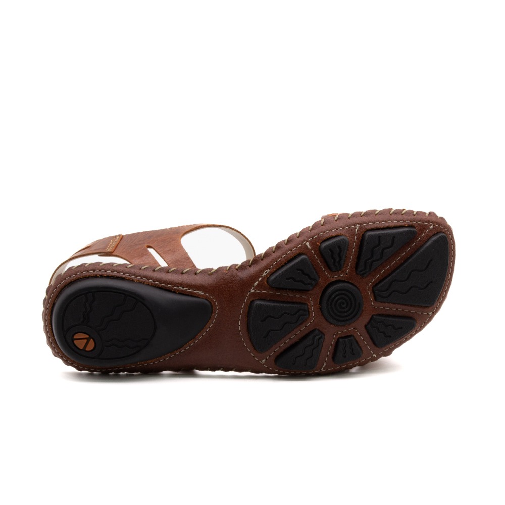 Sandália Rasteira Jade em Couro Crush Rust - 12401CR Sandália Rasteira Jade em Couro Crush Rust - 12401CR