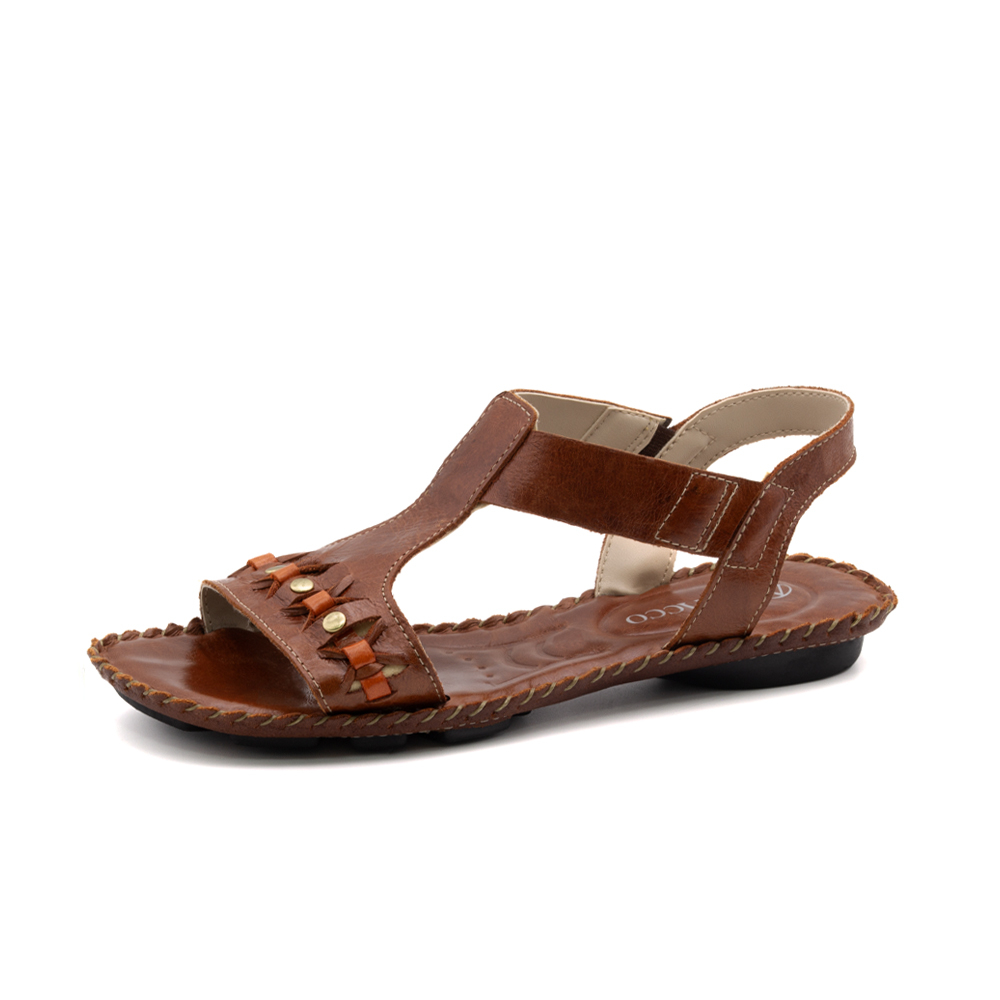 Sandália Rasteira Jade em Couro Crush Rust - 12412CR