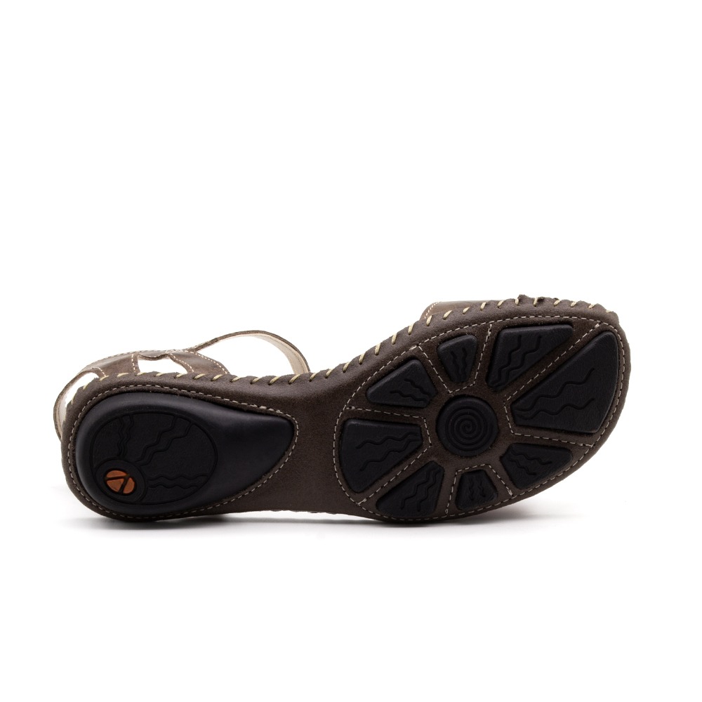 Sandália Rasteira Jade em Couro Crush Tabaco - 12392CT Sandália Rasteira Jade em Couro Crush Tabaco - 12392CT