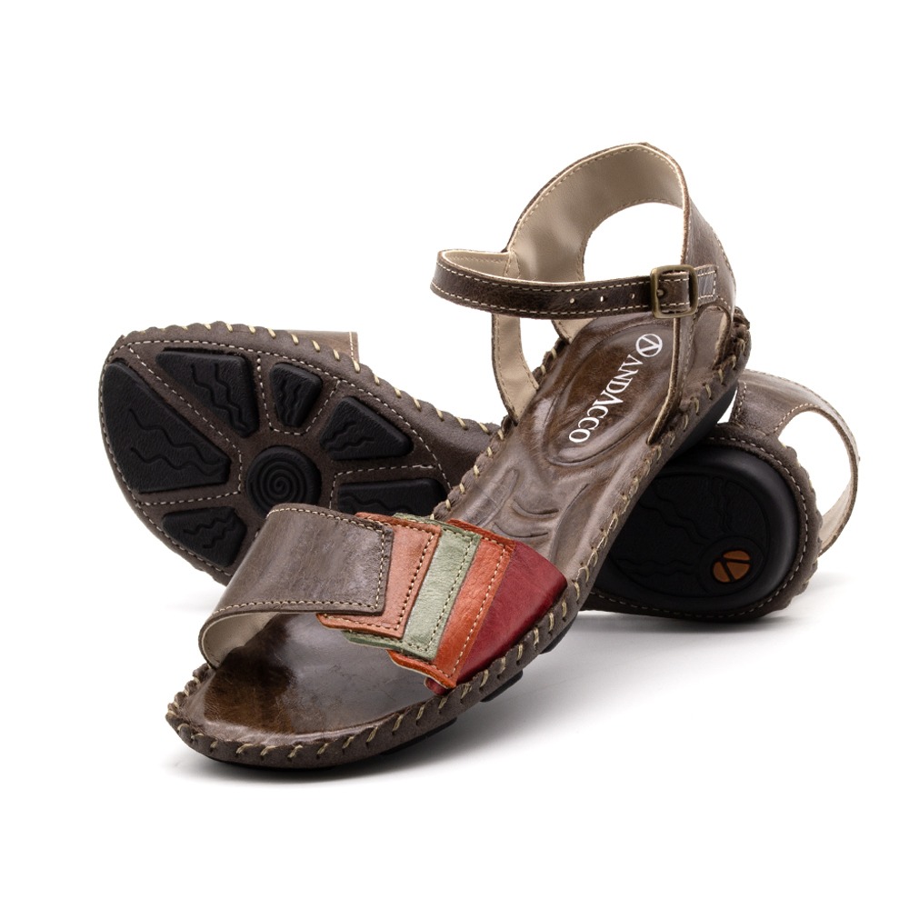 Sandália Rasteira Jade em Couro Crush Tabaco - 12392CT Sandália Rasteira Jade em Couro Crush Tabaco - 12392CT